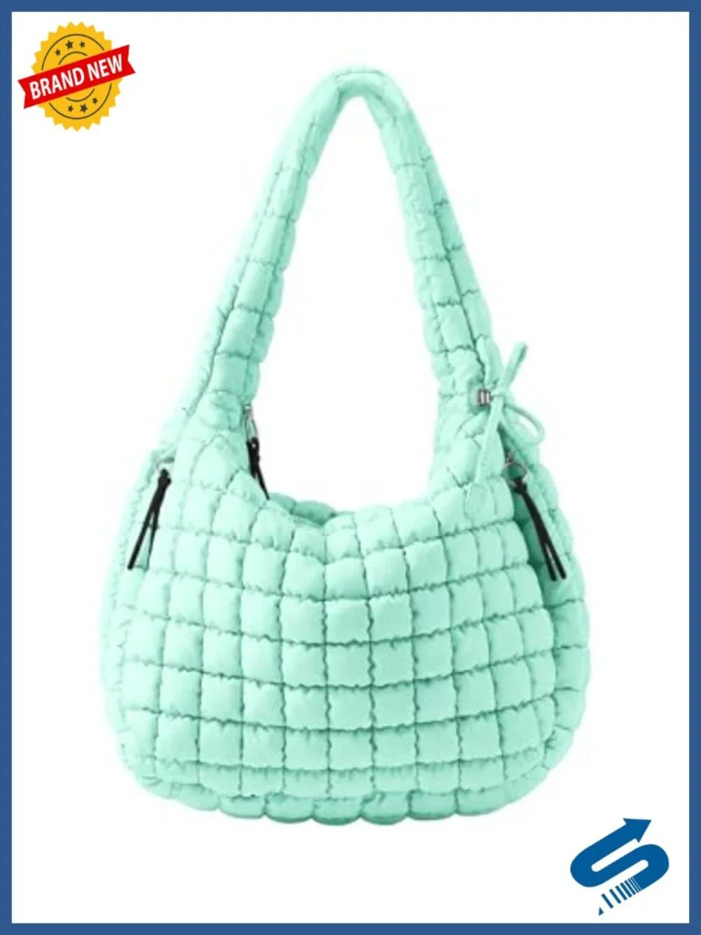 Quilted Puffer Tote Bag Nylon Crossbody Hobo Shoulder Bag Puffy Purse Large